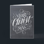 Cartes Pour Fêtes Annuelles Christian Joyeux Noël Chalkboard Calligraphie<br><div class="desc">Nous disons "Joyeux Noël" très souvent pendant la saison, mais parfois nous avons tendance à oublier d'où vient réellement cet accueil. Voici une pièce merveilleusement élégante de lettrage manuel sur mesure dans le tableau de bord à la mode pour donner un petit coup de pouce en direction de Jésus. Calligraphie...</div>