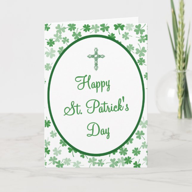 Cartes Pour Fêtes Annuelles Christian St. Patrick’s Day Bible Verse Blessing  (Devant)