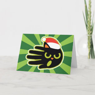Cartes Pour Fêtes Annuelles Christmas and Holiday Cat Père Noël lait et biscui