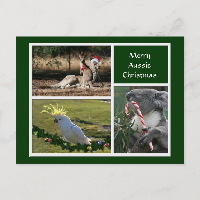 Cartes Pour Fêtes Annuelles Christmas Animals Aussie Style - Personalizable (Devant)