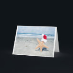 Cartes Pour Fêtes Annuelles Christmas At The Beach<br><div class="desc">Starfish wearing a santa hat in sunny Southern California</div>