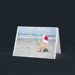 Cartes Pour Fêtes Annuelles Christmas At The Beach<br><div class="desc">Starfish wearing a santa hat in sunny Southern California</div>