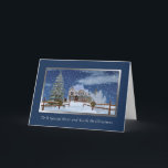 Cartes Pour Fêtes Annuelles Christmas, Aunt and Uncle, Snowy Winter Scene<br><div class="desc">This digital painting fea home in a snowy winter setgiving it a very Christmas holiday look. Holiday wreathes decorate the fence posts welcoming visitors. A dark blue border edged with silver completes the image. The basic house and trees are from the art of by Za Scrap and Tubes at Digital...</div>