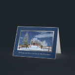 Cartes Pour Fêtes Annuelles Christmas, Aunt and Uncle, Snowy Winter Scene<br><div class="desc">This digital painting fea home in a snowy winter setgiving it a very Christmas holiday look. Holiday wreathes decorate the fence posts welcoming visitors. A dark blue border edged with silver completes the image. The basic house and trees are from the art of by Za Scrap and Tubes at Digital...</div>