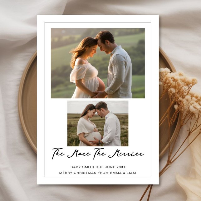 Cartes Pour Fêtes Annuelles Christmas Baby Reveal | The More the Merrier Card (Créateur téléchargé)