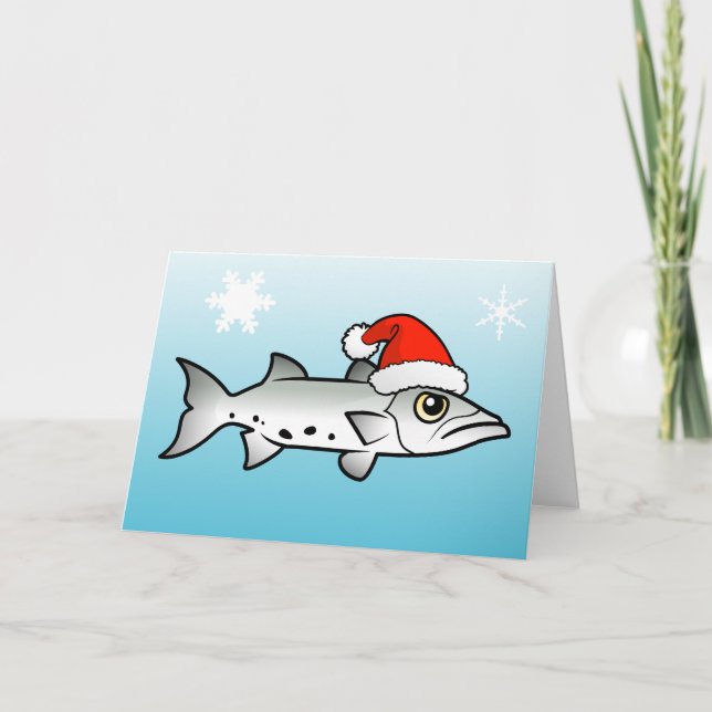 Cartes Pour Fêtes Annuelles Christmas Barracuda Père Noël (Devant)