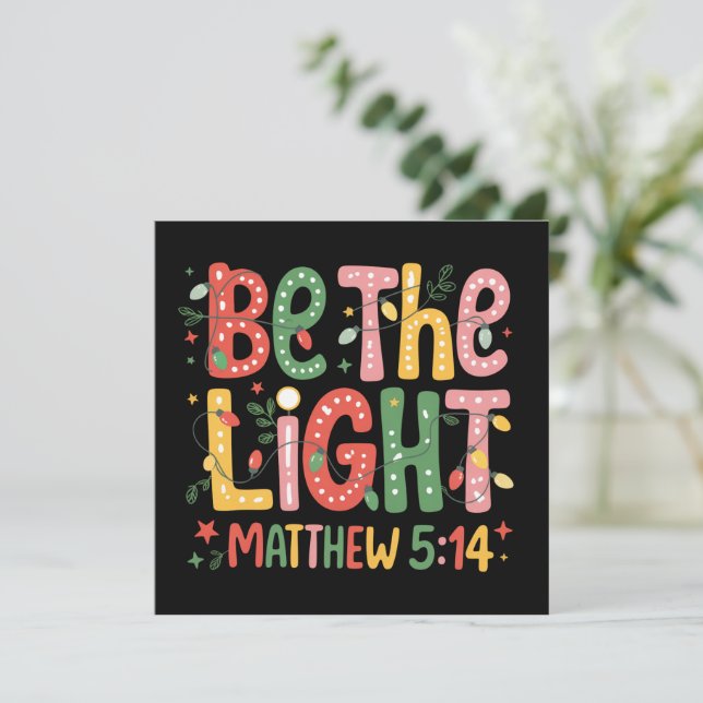 Cartes Pour Fêtes Annuelles Christmas Be The Light Xmas Christian Holiday  (Debout devant)