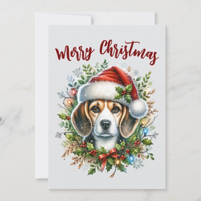 Cartes Pour Fêtes Annuelles Christmas Beagle Rustic Christmas Farmhouse Style  (Devant)