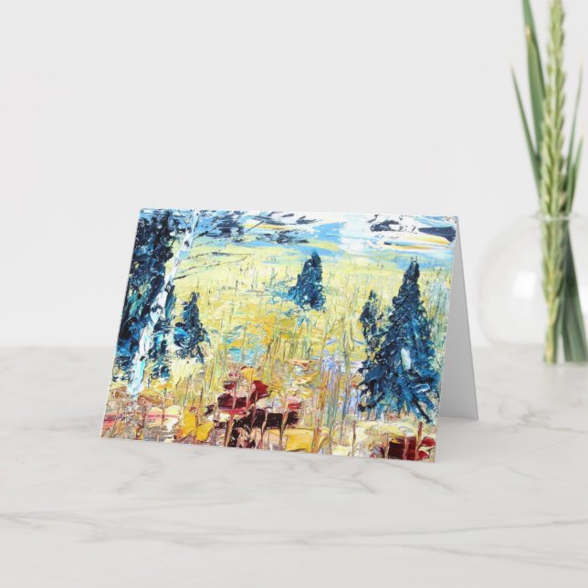 Cartes Pour Fêtes Annuelles Christmas Birch séculaire (Devant)