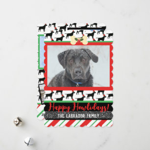 Cartes Pour Fêtes Annuelles Christmas Black Lab Dog Ajouter Votre Photo