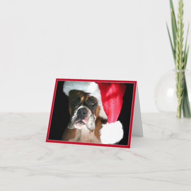 Cartes Pour Fêtes Annuelles Christmas Boxer dog Notecard (Devant)
