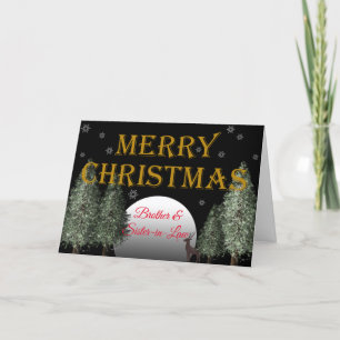 Cartes Pour Fêtes Annuelles Christmas Brother Wife Moonlit Deer Traditional