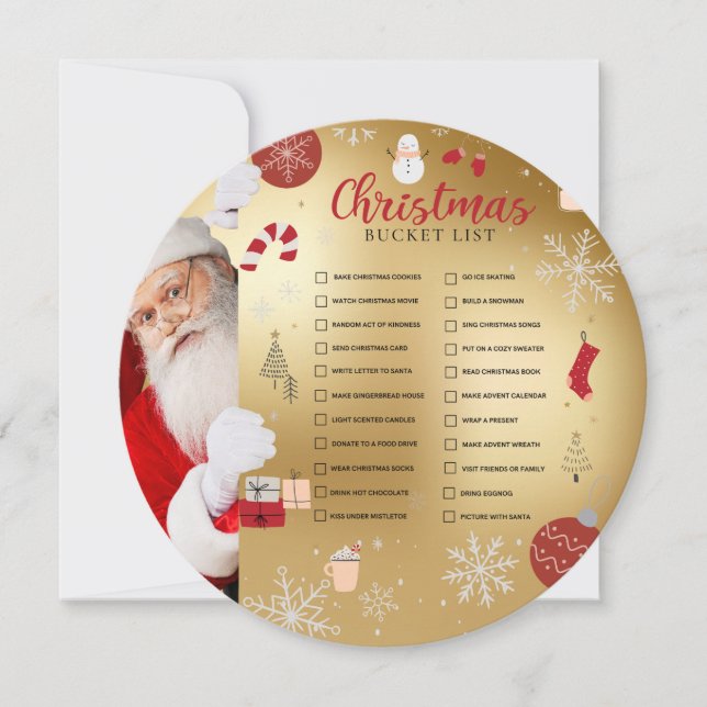 Cartes Pour Fêtes Annuelles Christmas Bucket List Card (Devant)