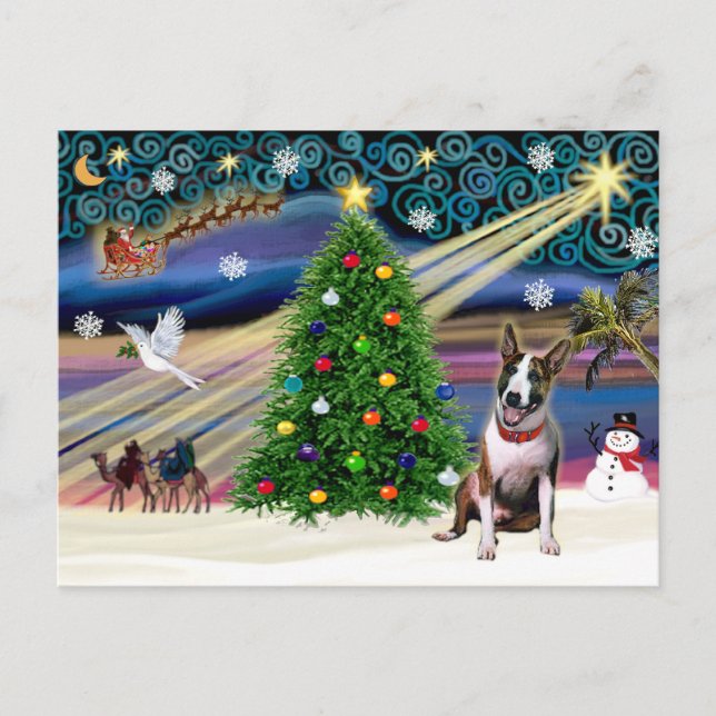 Cartes Pour Fêtes Annuelles Christmas Bull Terrier (brindle) (Devant)