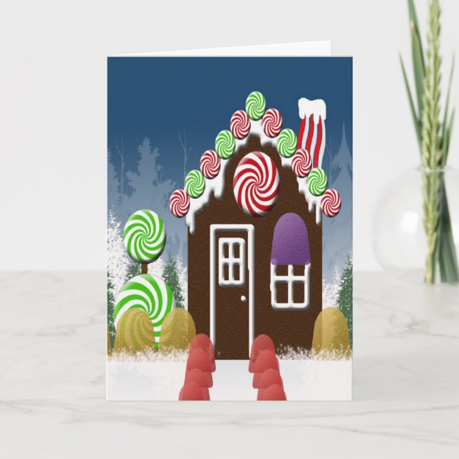 Cartes Pour Fêtes Annuelles Christmas Candy Cosy Cabine Gingerpain Maison (Devant)