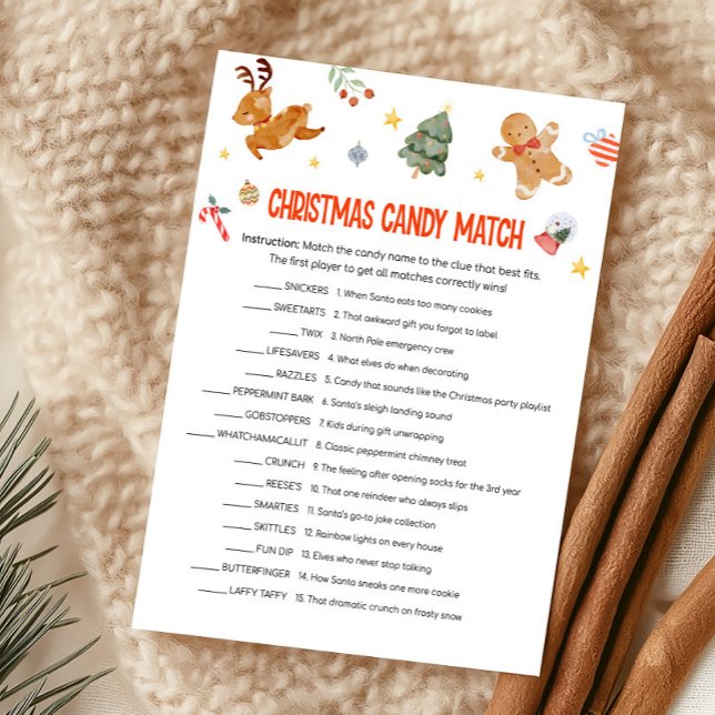 Cartes Pour Fêtes Annuelles Christmas Candy Match Game (Christmas Party Games )