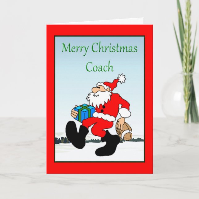 Cartes Pour Fêtes Annuelles Christmas Card For Football Coach (Devant)