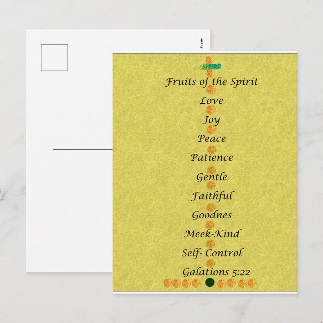 Cartes Pour Fêtes Annuelles Christmas card- fruits of the spirit (Devant / Derrière)