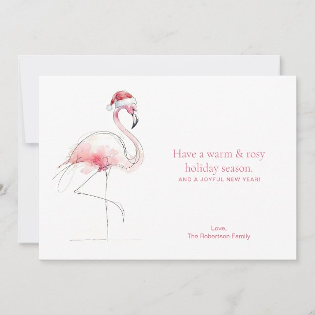 Cartes Pour Fêtes Annuelles CHRISTMAS CARD Pink Flamingo Florida Holiday Card (Devant)