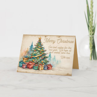 Cartes Pour Fêtes Annuelles Christmas Card With Decorated Tree and Gifts