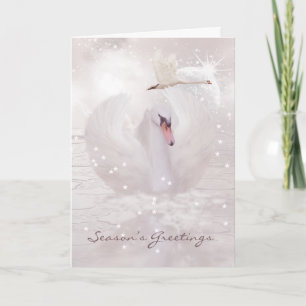 Cartes Pour Fêtes Annuelles Christmas Card With Swan
