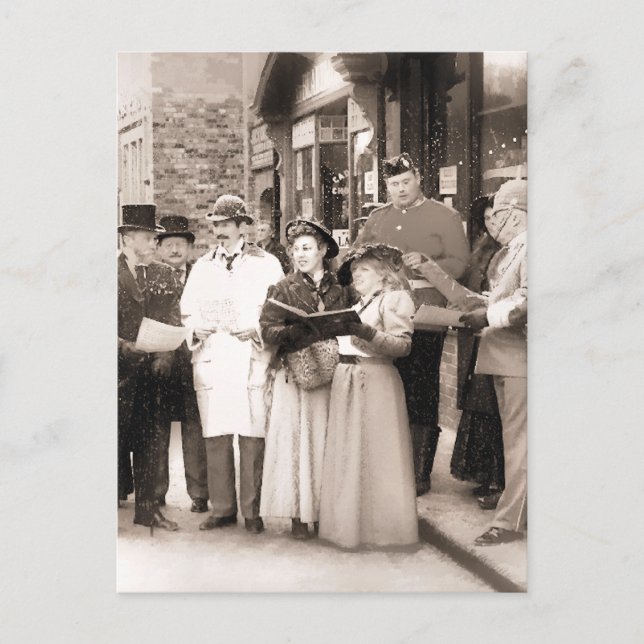 CARTES POUR FÊTES ANNUELLES CHRISTMAS CAROL CHANTEURS VICTORIENS (Devant)