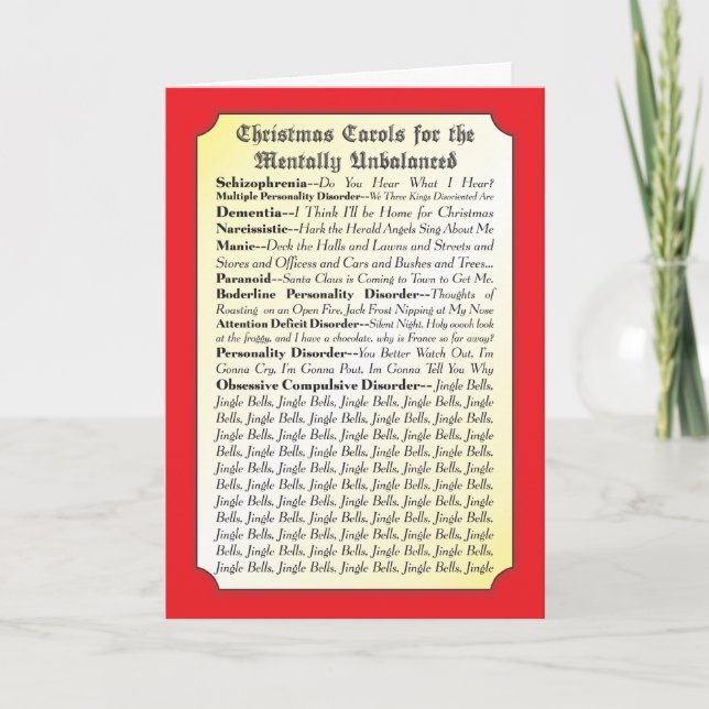 Cartes Pour Fêtes Annuelles Christmas Carols For Everyone Funny Card (Devant)