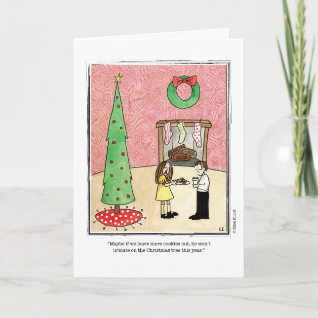 Cartes Pour Fêtes Annuelles CHRISTMAS cartoon by Ellen Elliott (Devant)