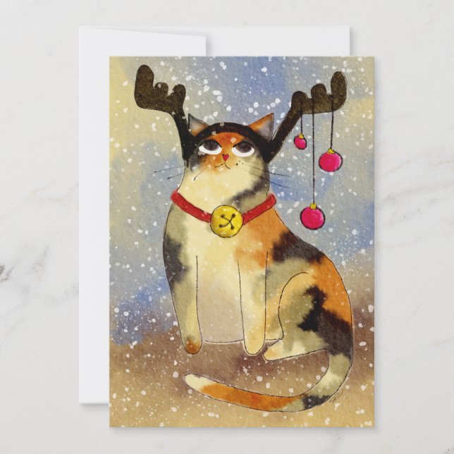 Cartes Pour Fêtes Annuelles Christmas Cat (Devant)