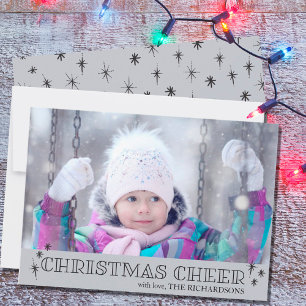 Cartes Pour Fêtes Annuelles Christmas Cheer Stars Grey Photo