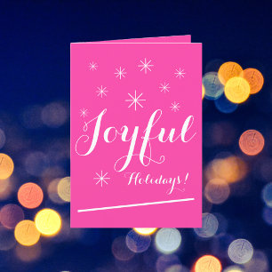 Cartes Pour Fêtes Annuelles Christmas Chic Script Girl Hot rose Holiday Card
