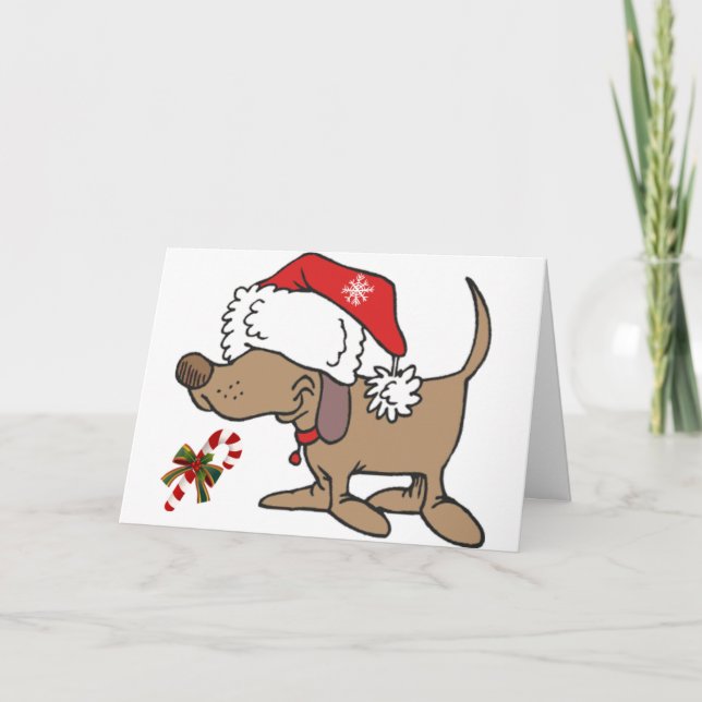 CARTES POUR FÊTES ANNUELLES CHRISTMAS CHIEN PARIE TOUS LES TRAITEMENTS SUR NOË (Devant)