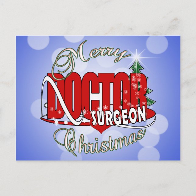 CARTES POUR FÊTES ANNUELLES CHRISTMAS CHIRURGIEN DOCTEUR (Devant)