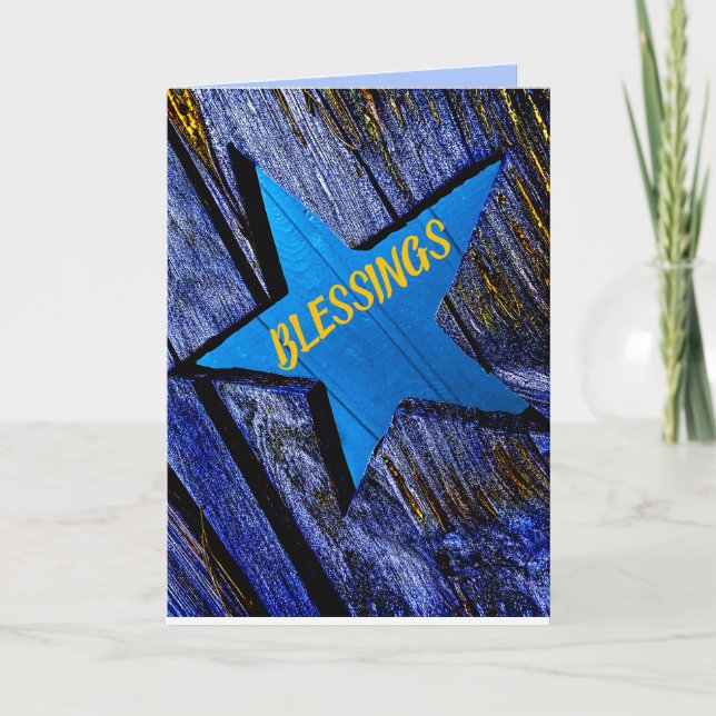 CARTES POUR FÊTES ANNUELLES CHRISTMAS CHRISTIAN BIBLE TEXT BLESSINGS STAR CARD (Devant)
