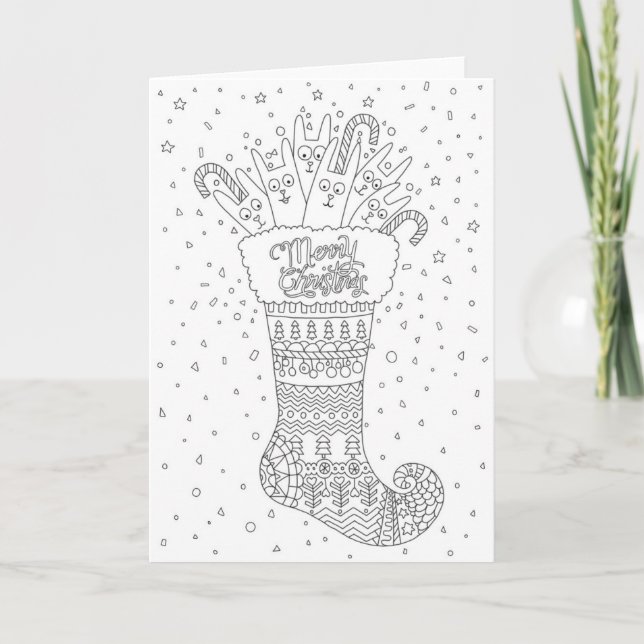 Cartes Pour Fêtes Annuelles Christmas Coloring greeting card (Devant)