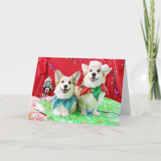 Cartes Pour Fêtes Annuelles Christmas Corgis Greeting Card & Envelopes