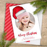 Cartes Pour Fêtes Annuelles Christmas Cute Santa Elf Funny Whimsical 1 Photo<br><div class="desc">Jolly Santa Claus and whimsical and cute Jolly Elf from the North Pole. This Whimsical and Fun Multi photo Christmas photo card template has a 3 photo layout. Having fun adding your photos to this layout is easy with this funny and cute design with cute hats. Wish you and yours...</div>