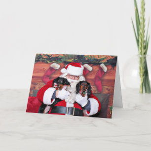 Cartes Pour Fêtes Annuelles Christmas - Dachshund - Mickey & Madilyn