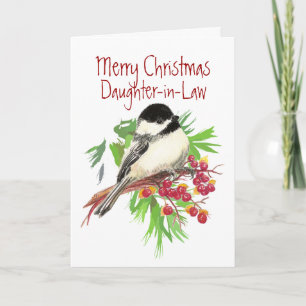 Cartes Pour Fêtes Annuelles Christmas, Daughter-in-law, Chickadee Bird, Garden