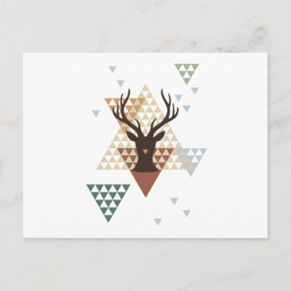 Cartes Pour Fêtes Annuelles Christmas deer with abstract geometric pattern