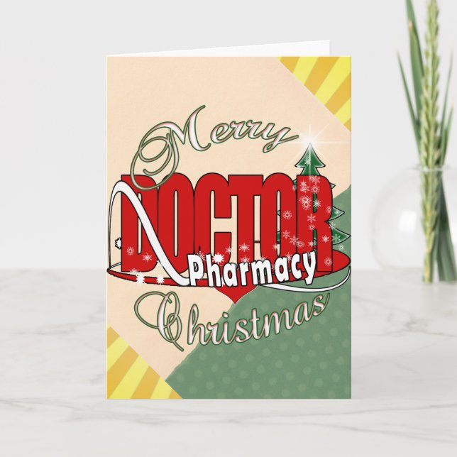 CARTES POUR FÊTES ANNUELLES CHRISTMAS DOCTEUR PHARMACIE (Devant)