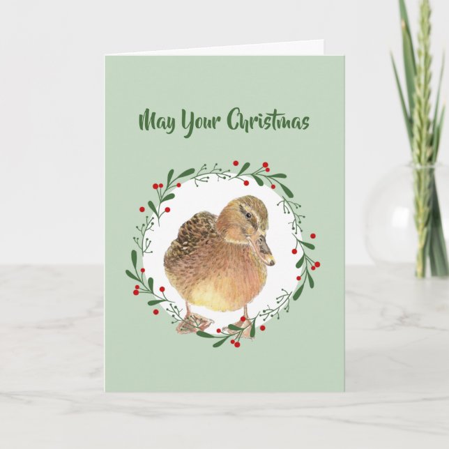 Cartes Pour Fêtes Annuelles Christmas Drive You Quackers, Funny Duck Humour Ho (Devant)