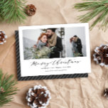 Cartes Pour Fêtes Annuelles Christmas élégant Script mult photo enregistrer la<br><div class="desc">Un beau Noël multi photo sauvegarder la carte de date,  parfait pour envoyer des voeux de vacances à la famille et les amis. Customisez la couleur du dossier pour personnaliser votre carte. Partie d'une collection.</div>