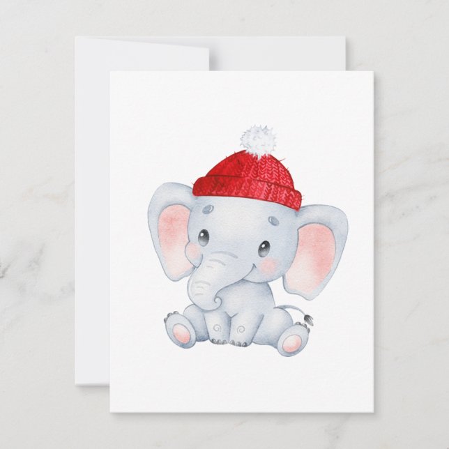 Cartes Pour Fêtes Annuelles Christmas Elephant (Devant)