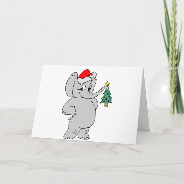 Cartes Pour Fêtes Annuelles Christmas Elephant (Devant)