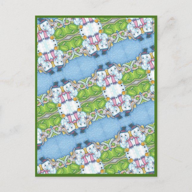 CARTES POUR FÊTES ANNUELLES CHRISTMAS ÉLÉPHANT CONSTRUCTION CUTE PACHYDERM SNO (Devant)