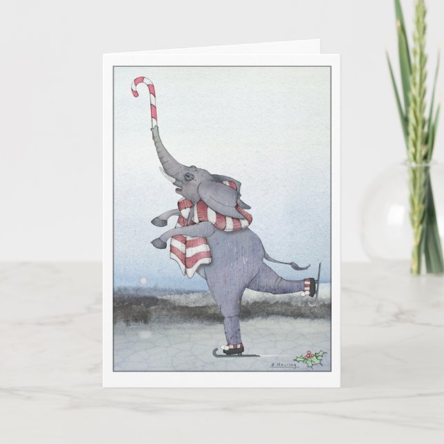 Cartes Pour Fêtes Annuelles Christmas Elephant Holiday Card (Devant)