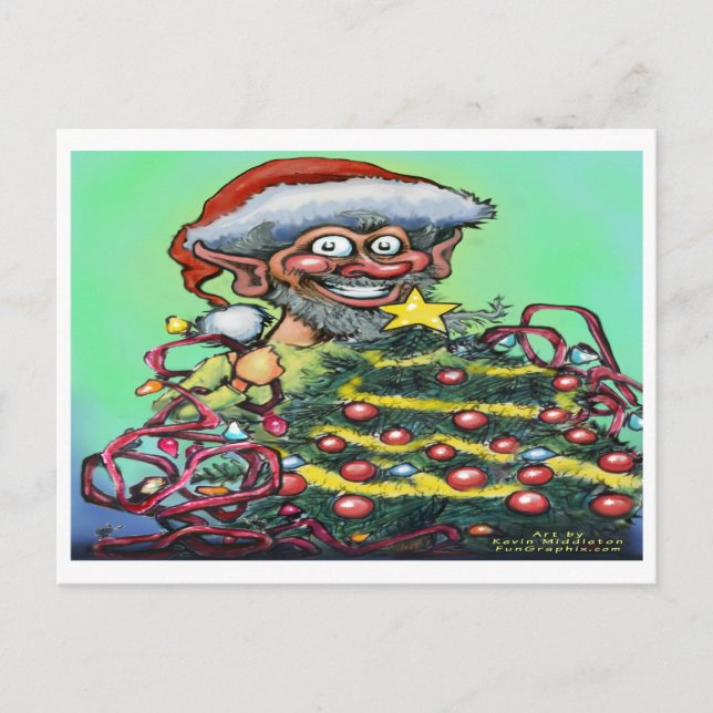 Cartes Pour Fêtes Annuelles Christmas Elf (Devant)