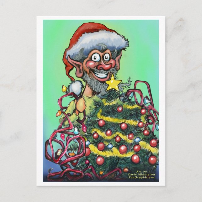Cartes Pour Fêtes Annuelles Christmas Elf (Devant)