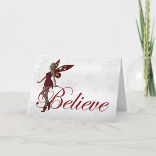 Cartes Pour Fêtes Annuelles Christmas Faerie Believe 3 - Holiday Greeting Card